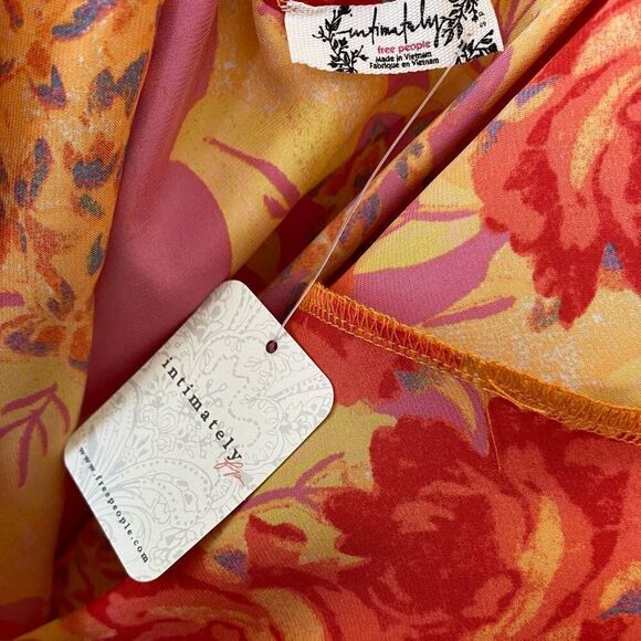 Free People Worth The Wait Floral Slip Thigh High Slit Maxi Dress NWT Size Small - Picture 5 of 8